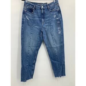 American Eagle Outfitters Womens Frayed Hem Mom Jeans Size 12/ 31W NEW